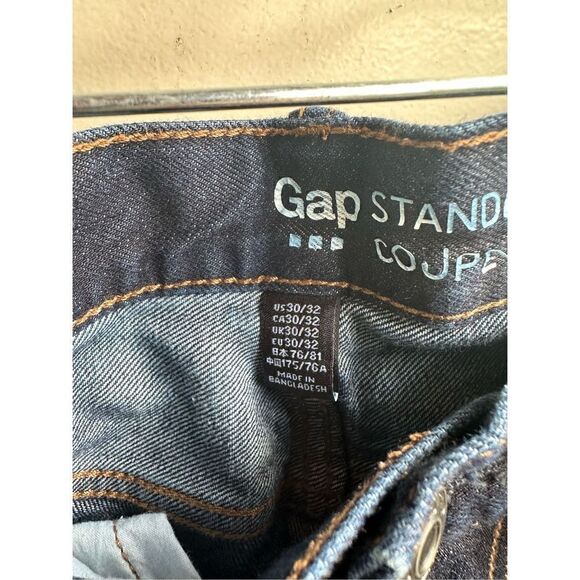 GAP Men's Coupe Standard Mid-Wash Mid-Rise Tapered Straight Leg Jeans Size 30/32 - Picture 3 of 5